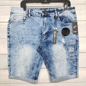 William Rast Distressed Cuffed Denim Shorts Mens Size 34